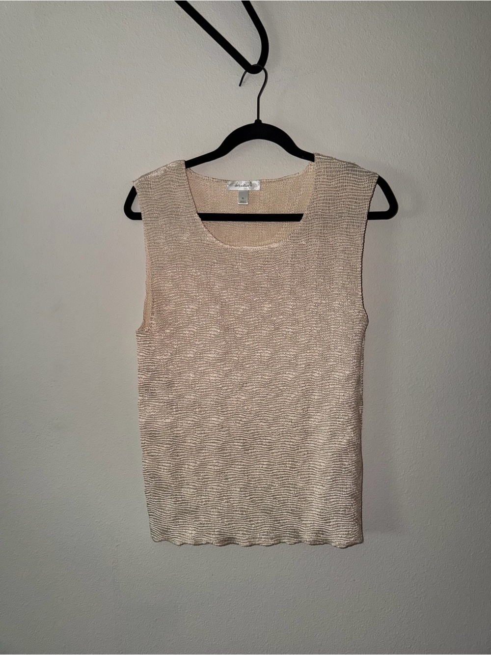 dressbarn Shimmery Cream Sleeveless Knit Tank
